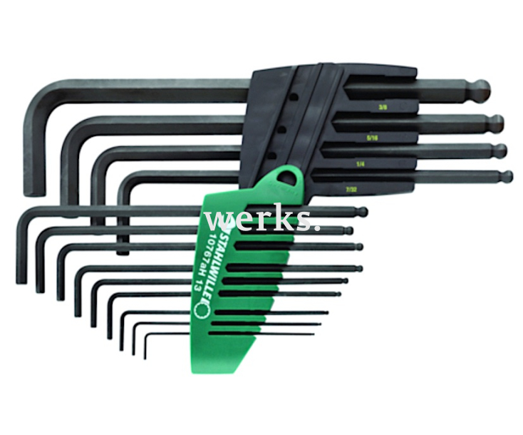 Набор дюймовых штифтовых ключей HEX 10767A/13 Stahlwille 96435702, 13 пр. со сферической головкой