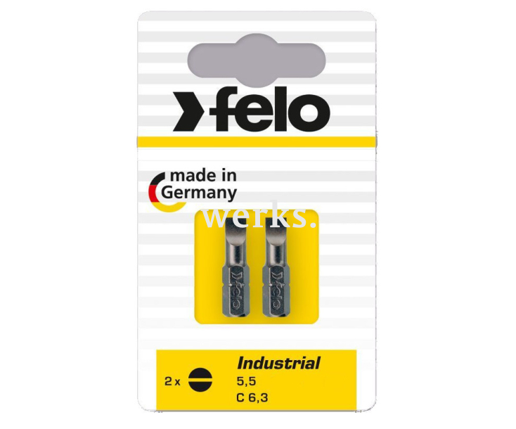 Набор шлицевых бит Felo 5.5х1х25 2 предмета 02052036