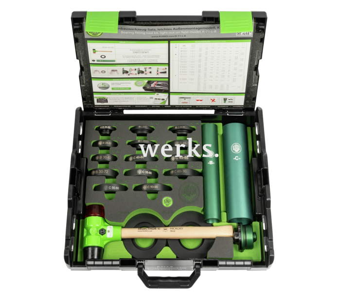 Комплекты для установки шарикоподшипников — облегченная модель для средних и крупных подшипников KUKKO K-71-L-B