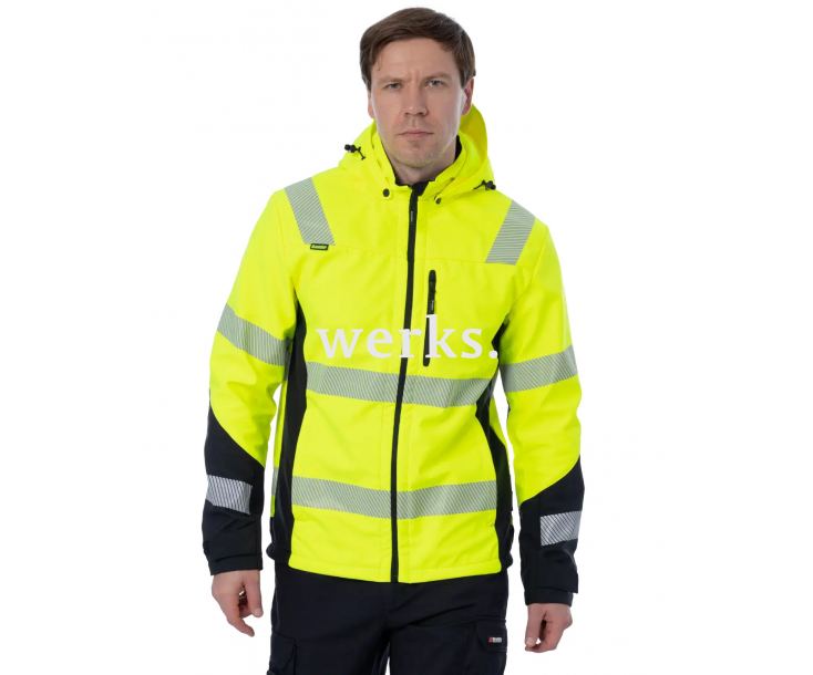 Сигнальная куртка софтшелл Brodeks KS227 желтый/черный (L)
