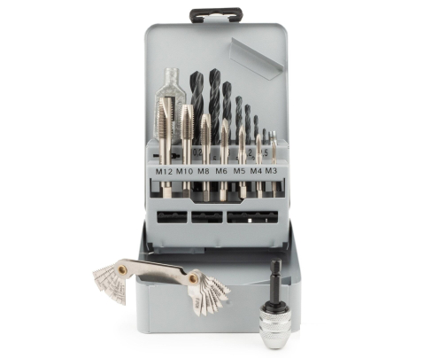 Набор машинно-ручных метчиков DIN 352 B M3-M12 + сверла 17 предметов GSR 00708040