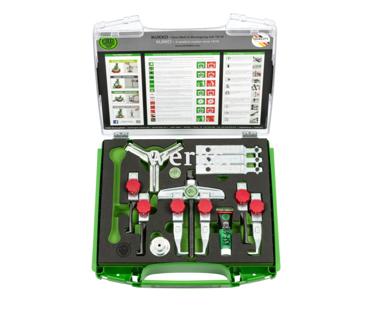 Съемник универсальный двухлапчатый с быстрорегулируемыми захватами (комплект) KUKKO K-2030-1+A