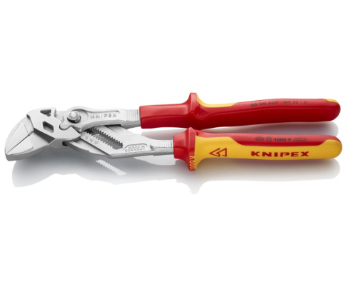 Клещи переставные-гаечный ключ VDE Knipex KN-8606250SB хромированные в блистере