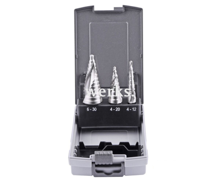 Набор сверл ступенчатых 4-12 4-20 6-30 мм HSSG винтовая канавка GSR B04010110