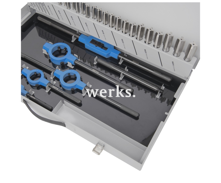 64-пр. Набор ручных метчиков и плашек M3-M24 HSS Werks W.1416220