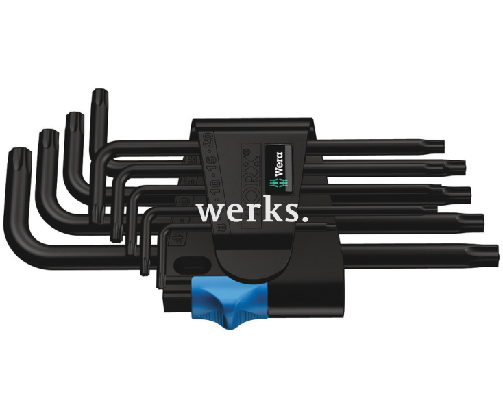 Набор Г-образных ключей с фиксирующей функцией Wera 967 L/9 TORX® HF BlackLaser WE-024244