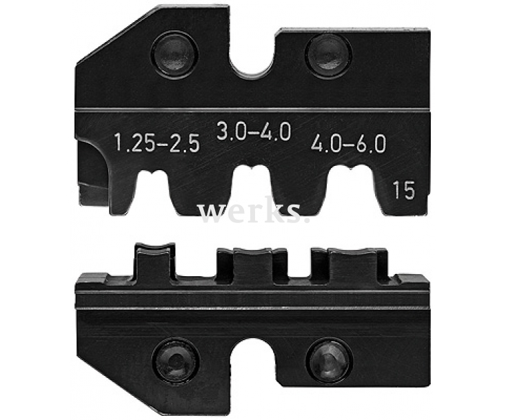 Плашка опрессовочная для штекеров флажковых и штекеров неизолированных 4,8 + 6,3 мм Knipex KN-974915