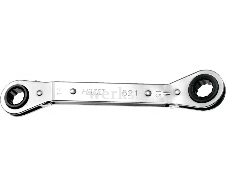 Ключ гаечный накидной с трещоткой изогнутый 621 14х15 мм Hazet 621-14х15