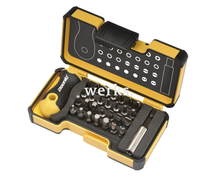 Набор бит SL PH PZ HEX TХ Felo с рукояткой Ergonic и битодержателем 30 предметов 02073006