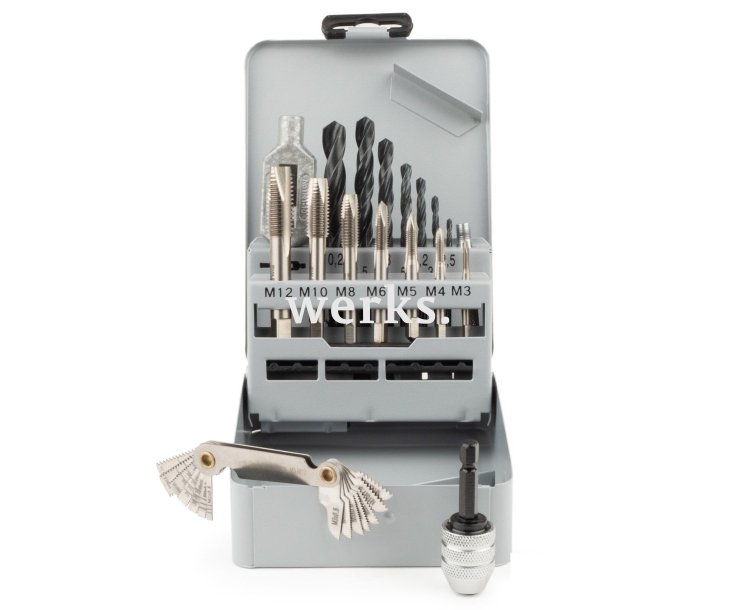 Набор машинно-ручных метчиков DIN 352 B M3-M12 + сверла 17 предметов GSR 00708040