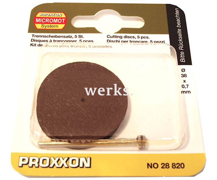 Отрезные диски корундовые с дискодержателем Proxxon Ø 38 мм 28820 5 шт.