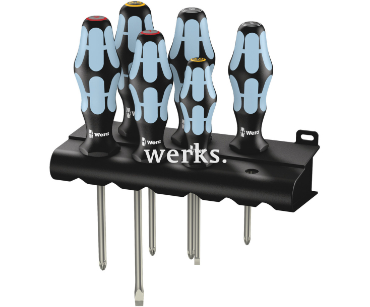 3334/3350/3355/6 Набор отверток Wera нержавеющая сталь + подставка WE-032063