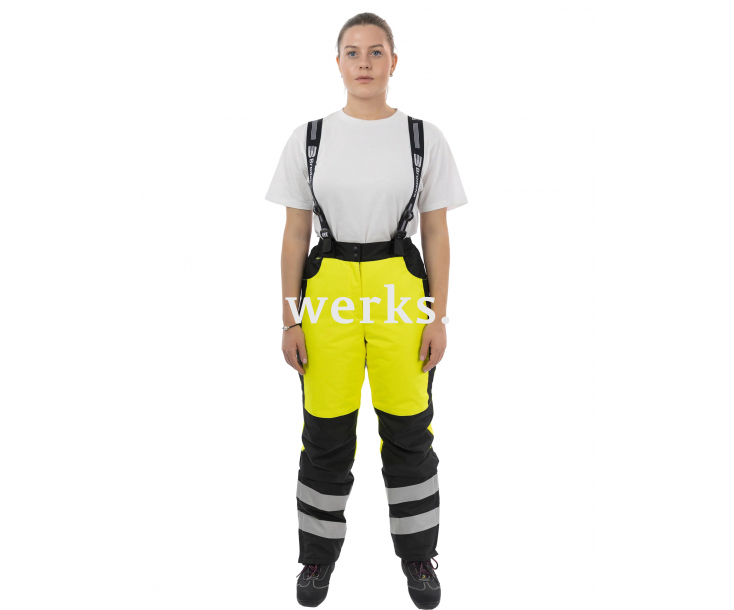 Зимние женские сигнальные брюки Brodeks KW330 желтый/черный (L)