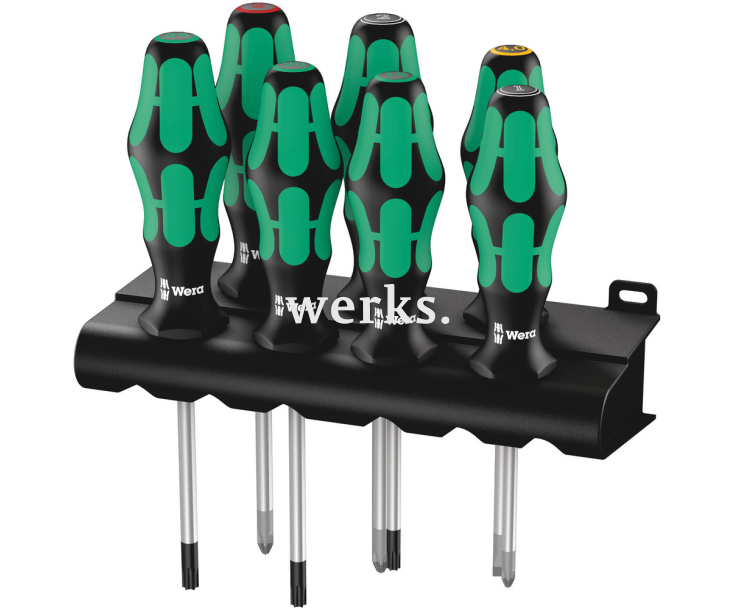 Набор отверток SL PH PZ TORX Wera Kraftform Plus Lasertip 335/350/367/7 WE-320540  + подставка