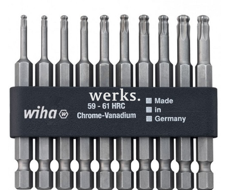 Набор бит со сферической головкой TORX Wiha Professional 7045BE 9570 32804 T10-T30, 70 мм 10 шт.