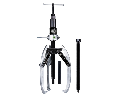 Универсальный трёхзахватный съёмник с шарнирными захватами  и длинным гидравлическим шпинделем (включая  механический шпиндель) KUKKO 47-1-B