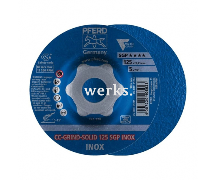 Круг шлифовальный Pferd CC-GRIND SOLID 125 SGP INOX