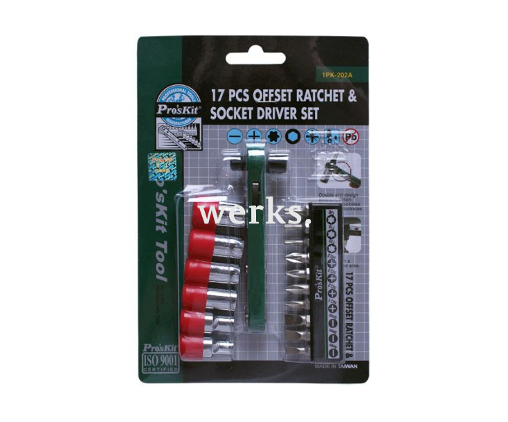 Трещотка двусторонняя с битами ProsKit 1PK-202A