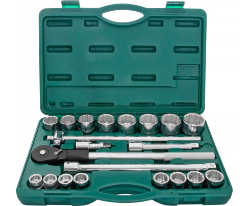 Набор торцевых головок дюймовых с трещоткой, квадрат 3/4"DR, 7/8" - 2", 22 предмета Jonnesway S04H6622S