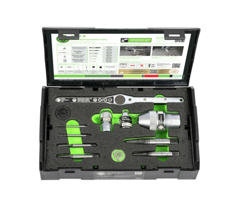 Набор экстракторов винтов в футляре из 10 предметов для Ø 4 - 20 мм KUKKO K-49-B