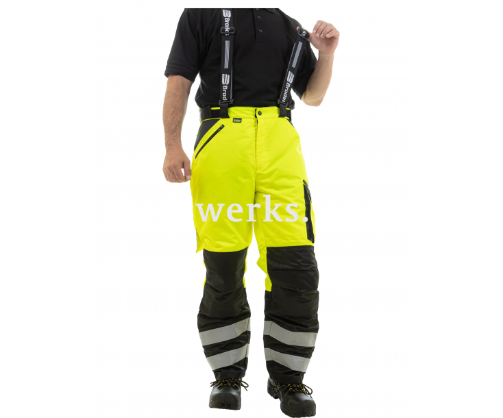 Зимние сигнальные брюки Brodeks KW308 желтый/черный (56)