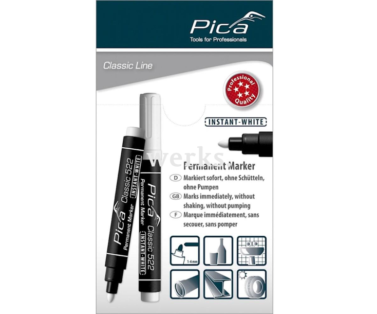 Маркер перманентный белый Instant-White Pica 522/52
