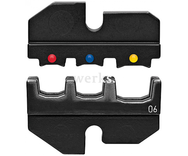 Плашка опрессовочная для изолированных кабельных наконечников + штекер Knipex KN-974906