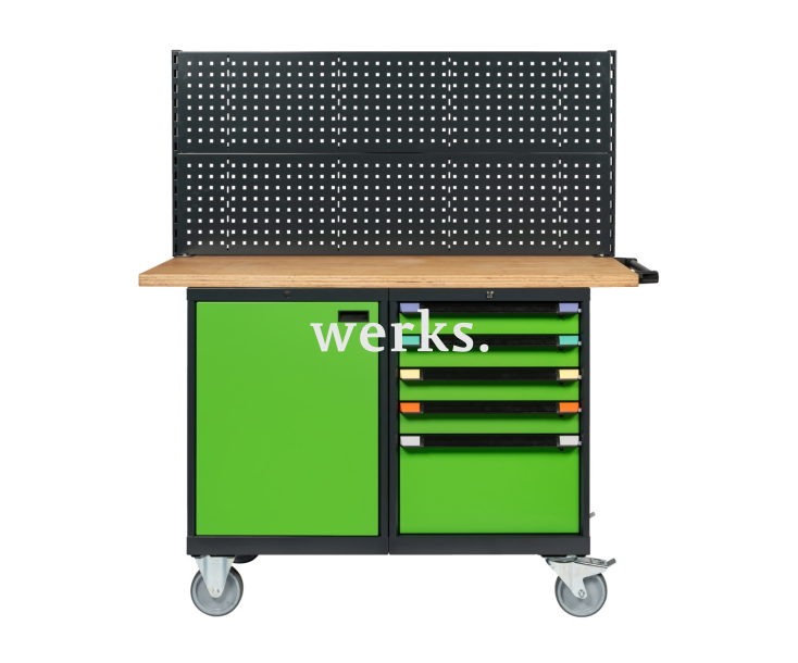 Мобильный верстак с пятью прочными ящиками KUKKO X-MW-179-5