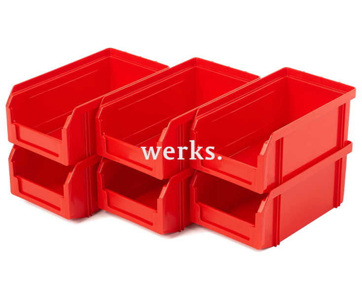 Пластиковый ящик Стелла-техник V-1-К6-красный , комплект 6 штук