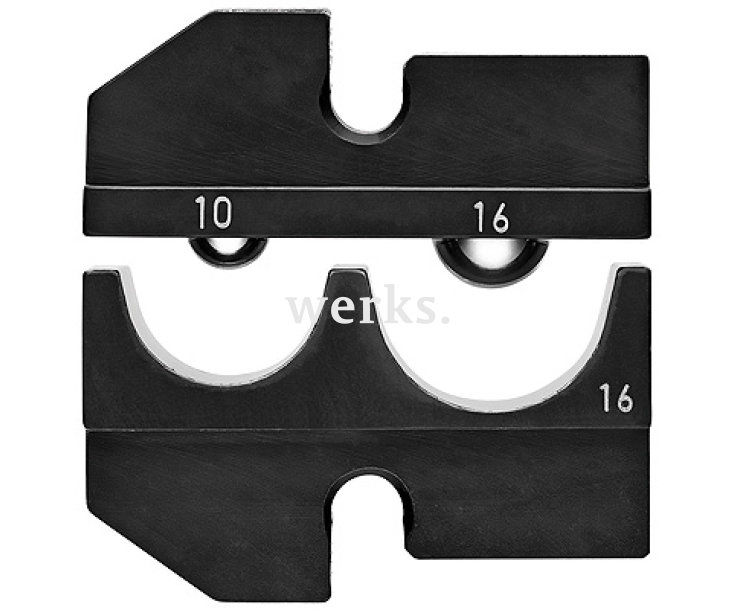 Плашка опрессовочная для изолированных кабельных наконечников + штекер Knipex KN-974916