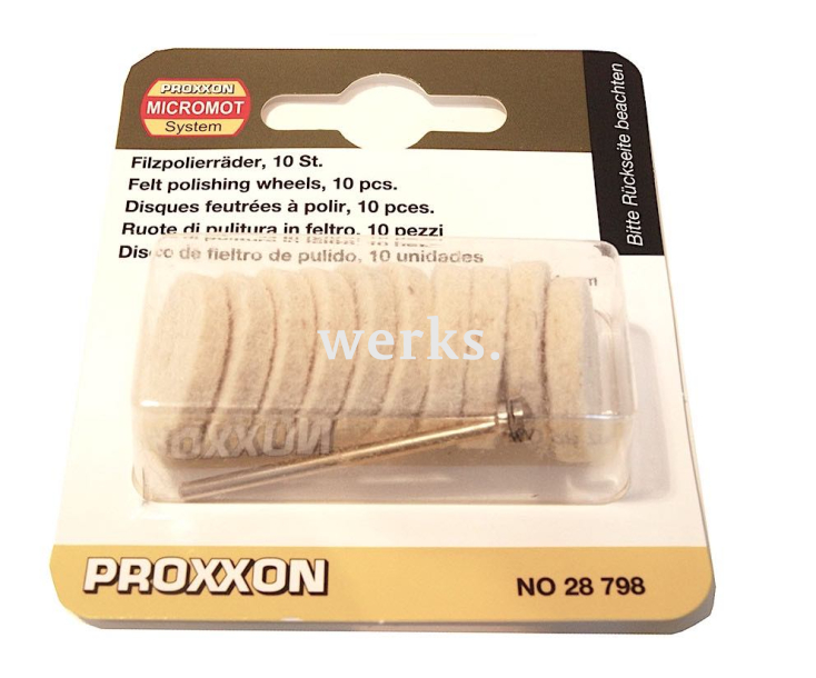 Насадки полировальные войлочные (диск Ø 22 мм) Proxxon 28798 10 шт.