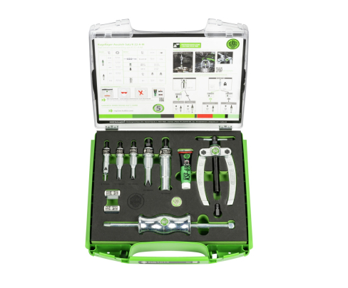 Набор для извлечения шарикоподшипников с упором, обратным молотком Ø 8-40 мм KUKKO K-22-A-M