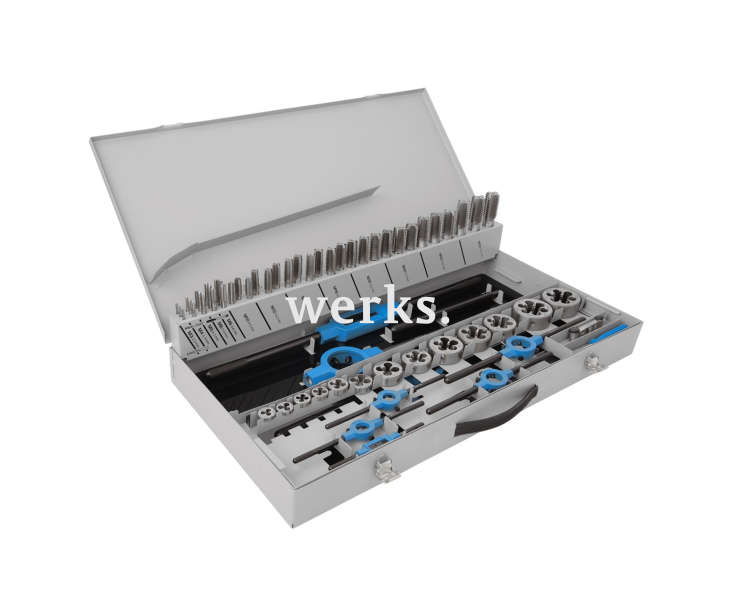 64-пр. Набор ручных метчиков и плашек M3-M24 HSS Werks W.1416220
