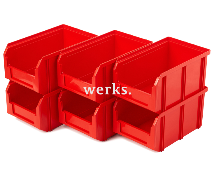 Пластиковый ящик Стелла-техник V-2-К6-красный , комплект 6 штук