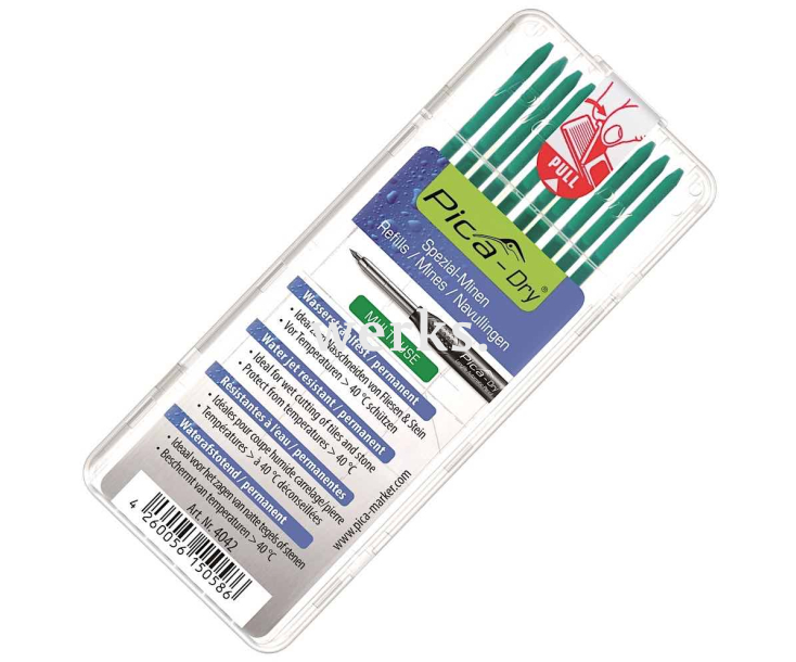 Грифели для карандаша Pica-Dry Special зеленые Pica 4042 10 пр.
