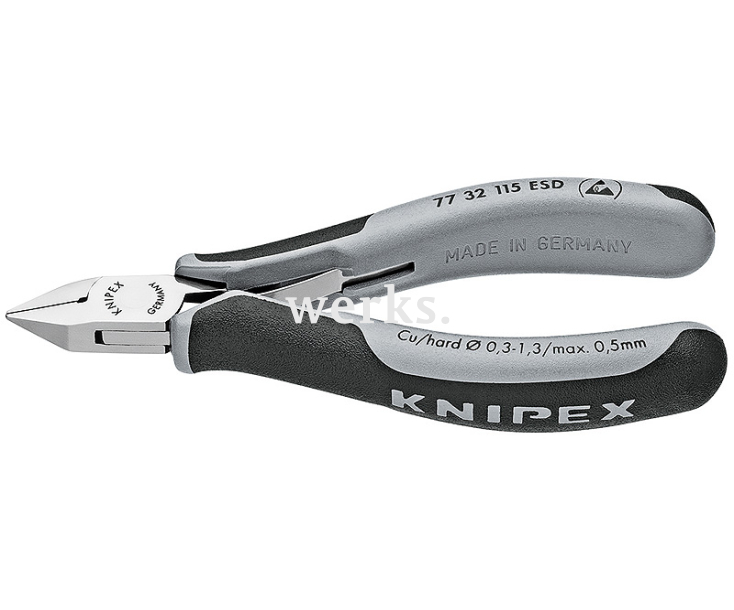 Кусачки боковые для электроники антистатические Knipex KN-7732115ESD