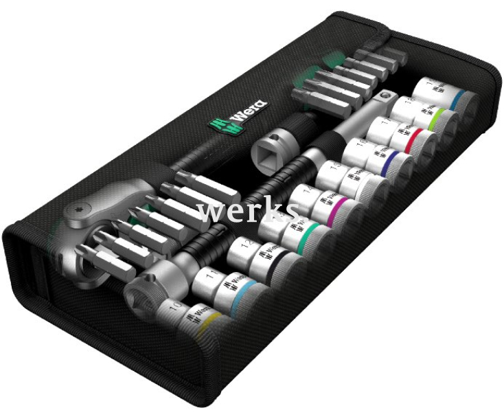 8100 SC 10 Zyklop Metal - набор с трещоткой, сдвижной квадрат, привод 1/2 Wera WE-004080