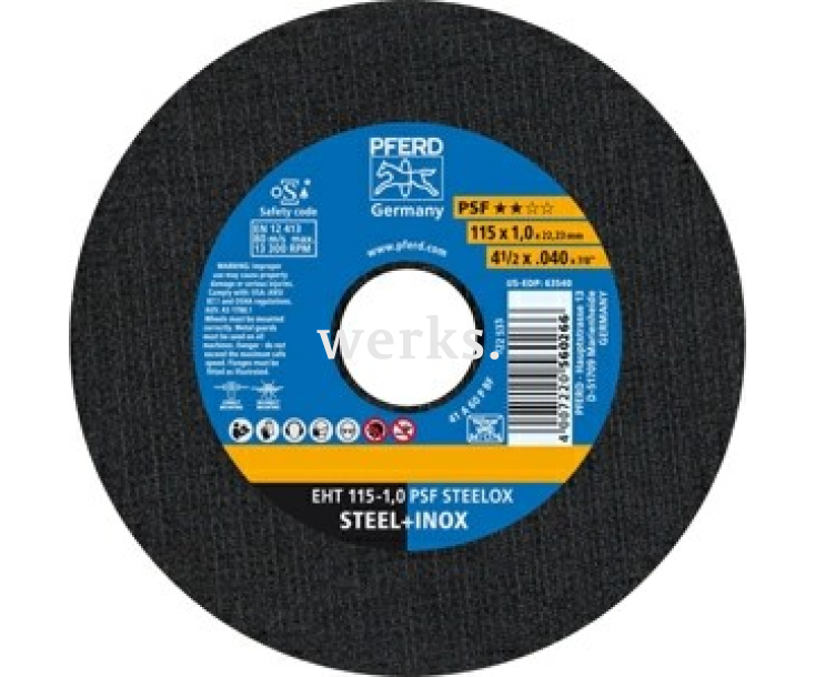 Круг отрезной Pferd EHT 115 - 1,0 PSF STEELOX