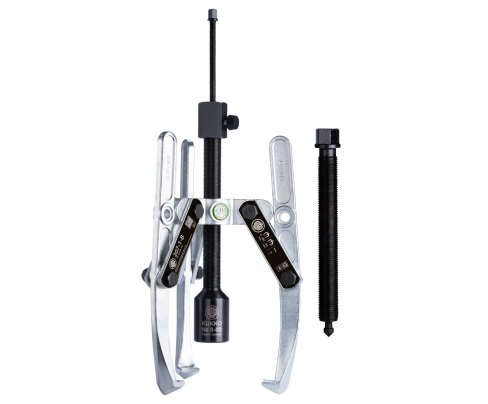 Универсальный трёхзахватный съёмник с регулировкой глубины фиксации,с длинным гидравлическим шпинделем и шарнирными захватами  (включая  механический шпиндель) KUKKO 207-02-B