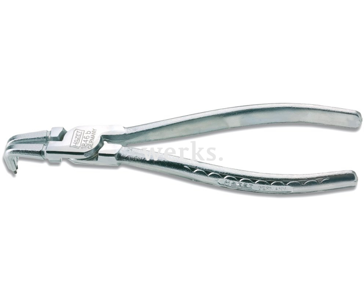 Щипцы для внутренних стопорных колец в отверстиях форма D 180 мм Hazet 1846B-2 изогнутые на 90°