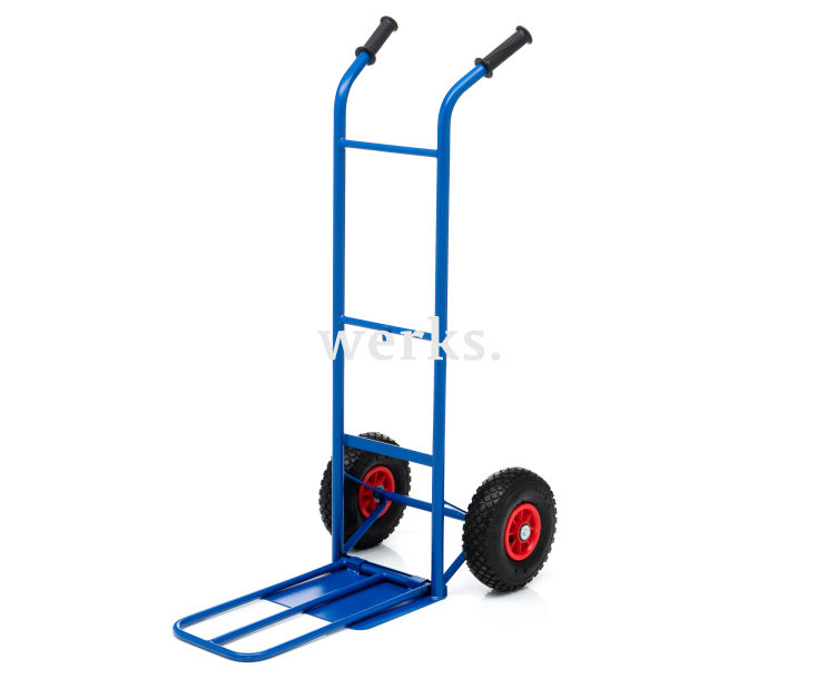 Тележка грузовая Стелла-техник КГ-150-пневмо-255 , с откидной полкой ,грузоподъемность 150кг