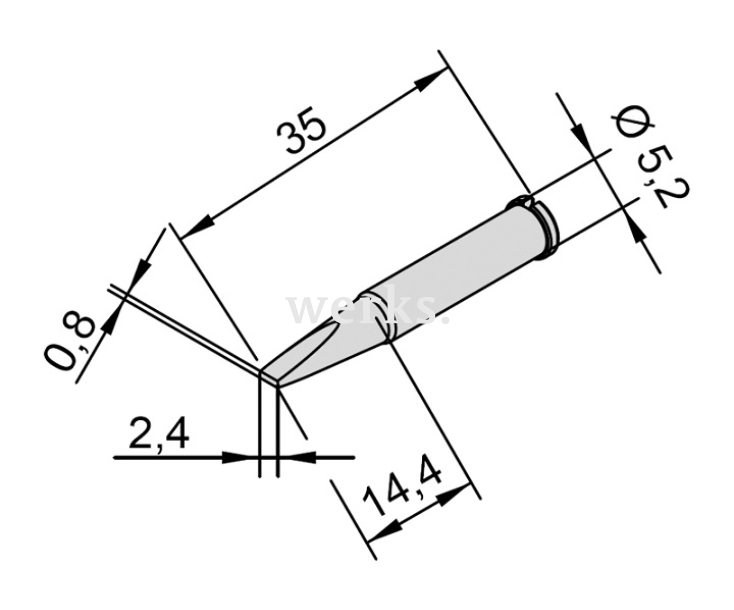 Жало прямое для паяльника Ersa 102CDLF24L