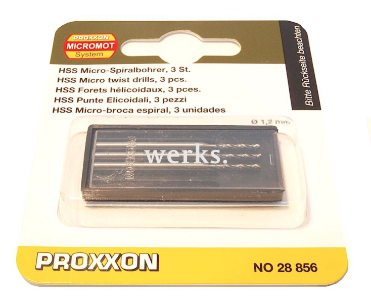 Сверла вольфрам-ванадиевые (Ø1.2 мм) Proxxon 28856 3 шт.