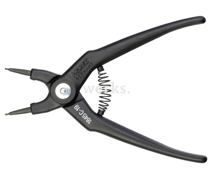 Щипцы для внутренних стопорных колец в отверстиях форма C 180 мм Hazet 1845C-19