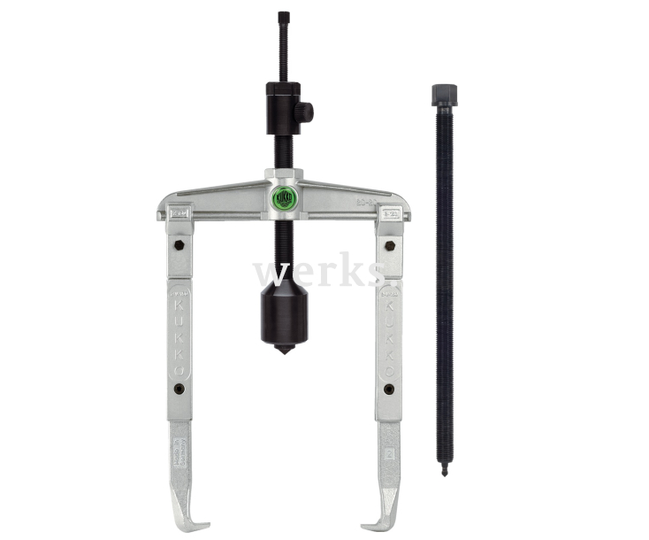 Универсальный двухзахватный съёмник с длинным гидравлическим шпинделем и удлинёнными захватами (включая механический шпиндель) KUKKO 20-20-3-B