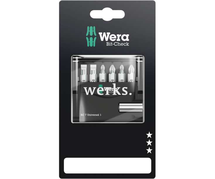 Bit-Check 7 Universal 1 SB Набор насадок и держатель Wera WE-073406