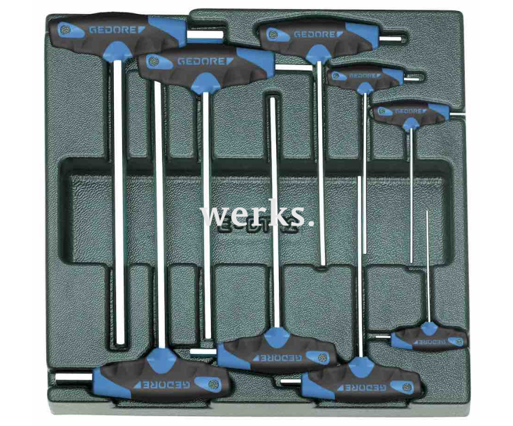 Набор отверток HEX с Т-образной рукояткой на ложементе 1500 ES-DT 42  Gedore 1543474 9 шт.