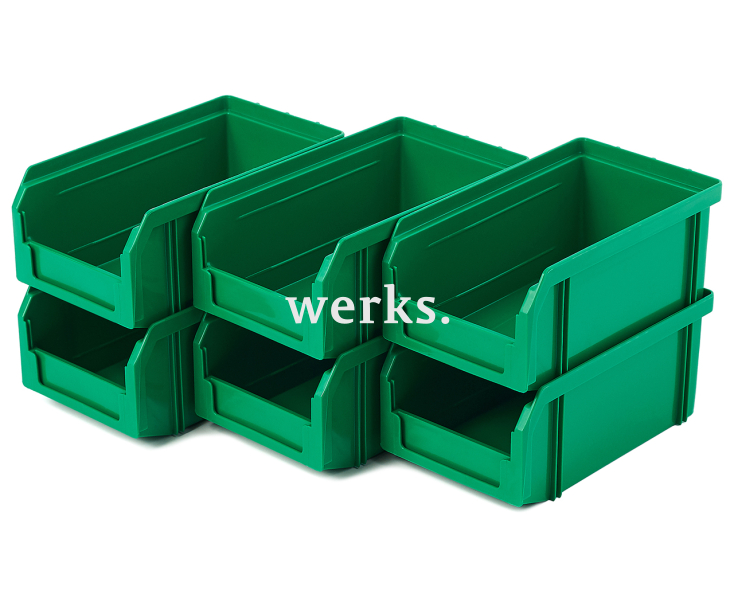 Пластиковый ящик Стелла-техник V-1-К6-зеленый , комплект 6 штук