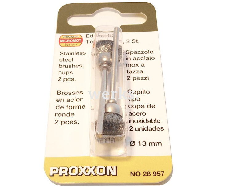 Щетки чашечные из нерж. стали Ø13 мм Proxxon 28957 2 шт.